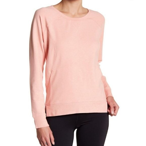 Zella Blush Pink Scoop Neck Sweatshirt w/ Pocket - Picture 1 of 7